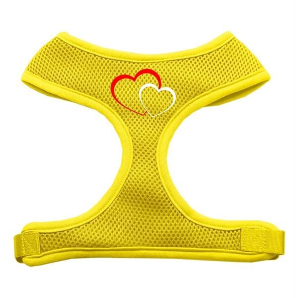 Unconditional Love Double Heart Design Soft Mesh Harnesses Yellow Medium UN916314